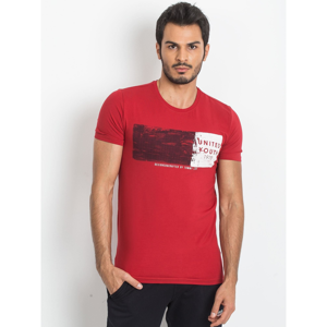 Red men's T-shirt with print TOMMY LIFE