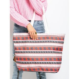 Shopper bag with red and black print