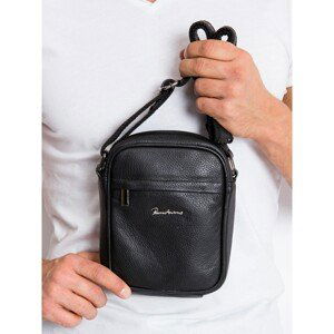 Natural leather men´s handbag black