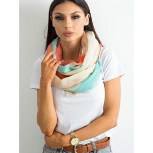 Shawl with wide stripes in light beige