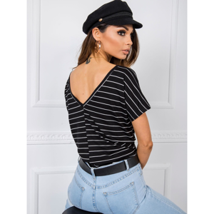 RUE PARIS Black and white striped t-shirt