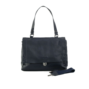 Dark blue women´s bag made of ecological leather