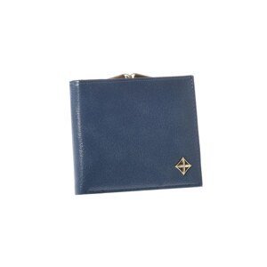 Elegant blue small wallet with a hook closure