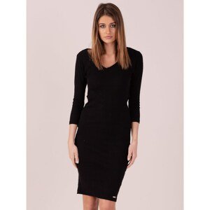 Black day dress with cutouts