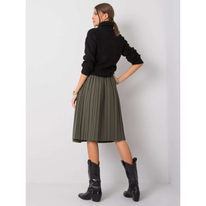 Khaki pleated skirt
