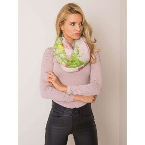 Dark pink and green scarf with print