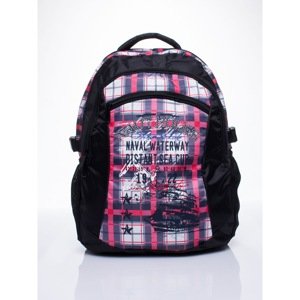 Black checked backpack for a boy