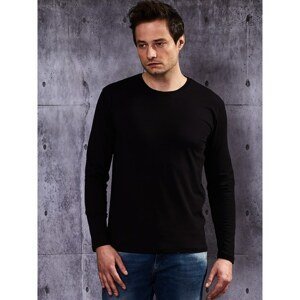 Black smooth men´s blouse with long sleeves