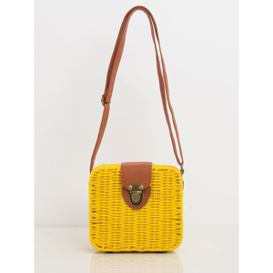 Yellow braided handbag