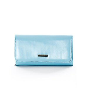 Light blue women´s wallet made of natural leather