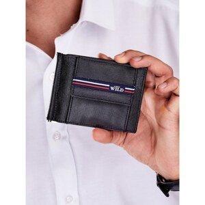 Men's black leather wallet with outer compartment