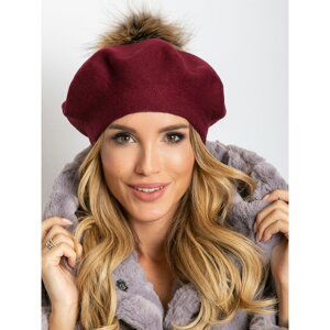 Wine beret with pompom