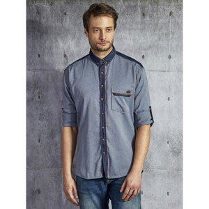 Men´s navy cotton PLUS SIZE shirt