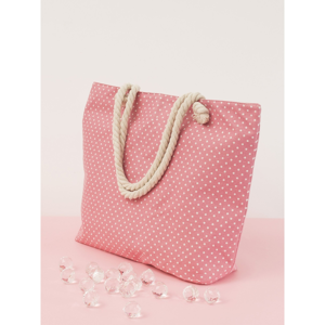 Large pink bag with a polka dot print