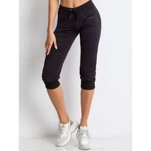 Women´s sports 3/4 pants with drawstrings black