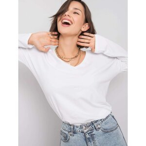 White cotton blouse with long sleeves