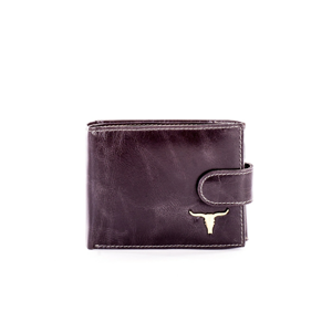 Black leather wallet with abrasions