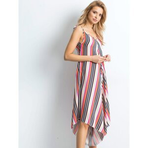 Pink and navy blue striped jumpsuit