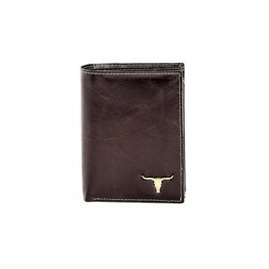 Black leather men´s wallet with an emblem