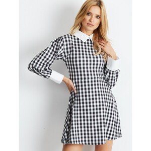Black checkered dress with a collar