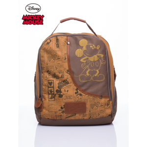 Brown school backpack with a Mickey Mouse motif