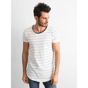 Men´s ecru-navy blue striped t-shirt