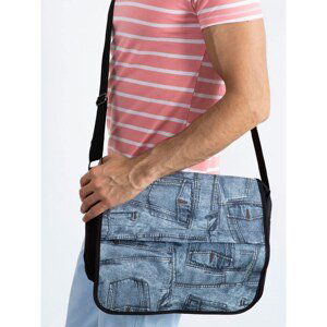 Black men's shoulder bag with flap