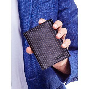 Black wallet for a man with stripes