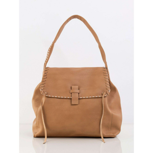 Beige large bag with a flap