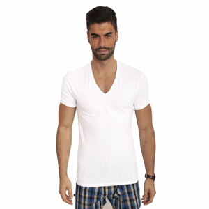 2PACK men&#39;s t-shirt Calvin Klein 2P ss V neck white (NB1089A-100)