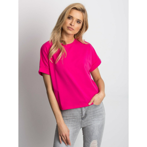 Basic women´s t-shirt made of fuchsia cotton