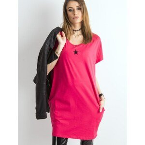 A dark pink cotton tunic with a decorative back