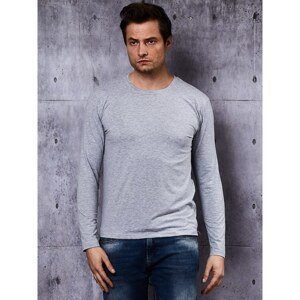 Plain gray men's long-sleeved blouse