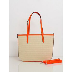 Braided beige and orange handbag