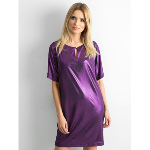 Loose glossy purple dress