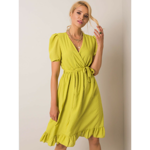 RUE PARIS Lime dress with binding