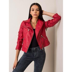 Red ecological leather jacket