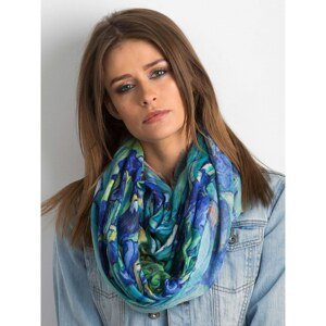 Blue-green floral scarf