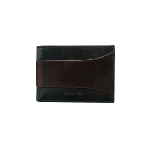 Men´s brown and black leather wallet without a clasp