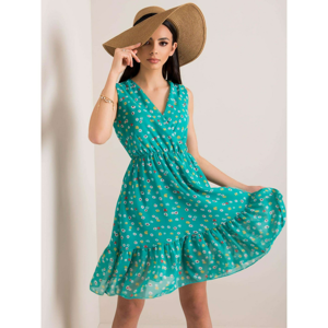 RUE PARIS Turquoise floral dress