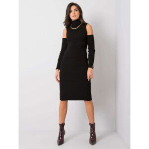 RUE PARIS Black long knitted dress