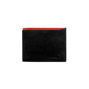Men's horizontal wallet with red cube