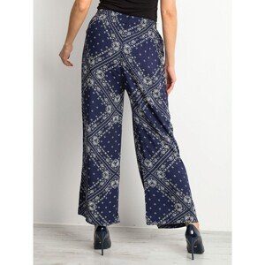 Airy navy blue pants with patterns