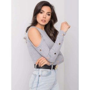 Gray blouse with cutouts