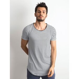 Men´s striped shirt in white and navy blue