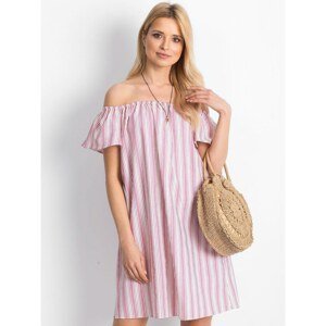 Hispanic white and pink striped dress