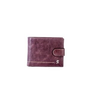 Natural brown leather wallet with a latch