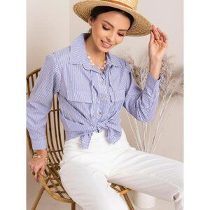 RUE PARIS White and blue striped shirt