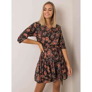 Black dress with floral patterns