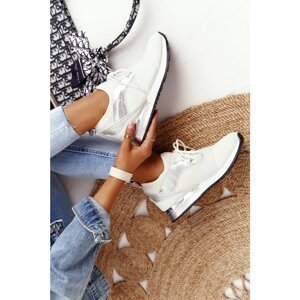 Women’s Sport Shoes Sneakers White-Silver Netta